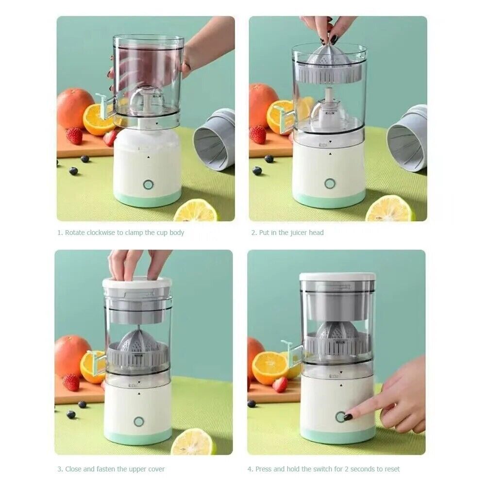 Electric Fruit Juicer Squeezer - Portable Wireless Machine For Orange Lemon USA