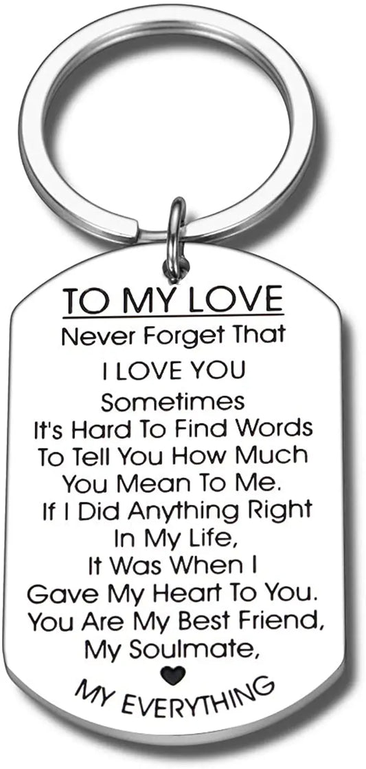 to My Love Keychain Gift for Husband Wife Anniversary Valentines Day Birthday Boyfriend Girlfriend